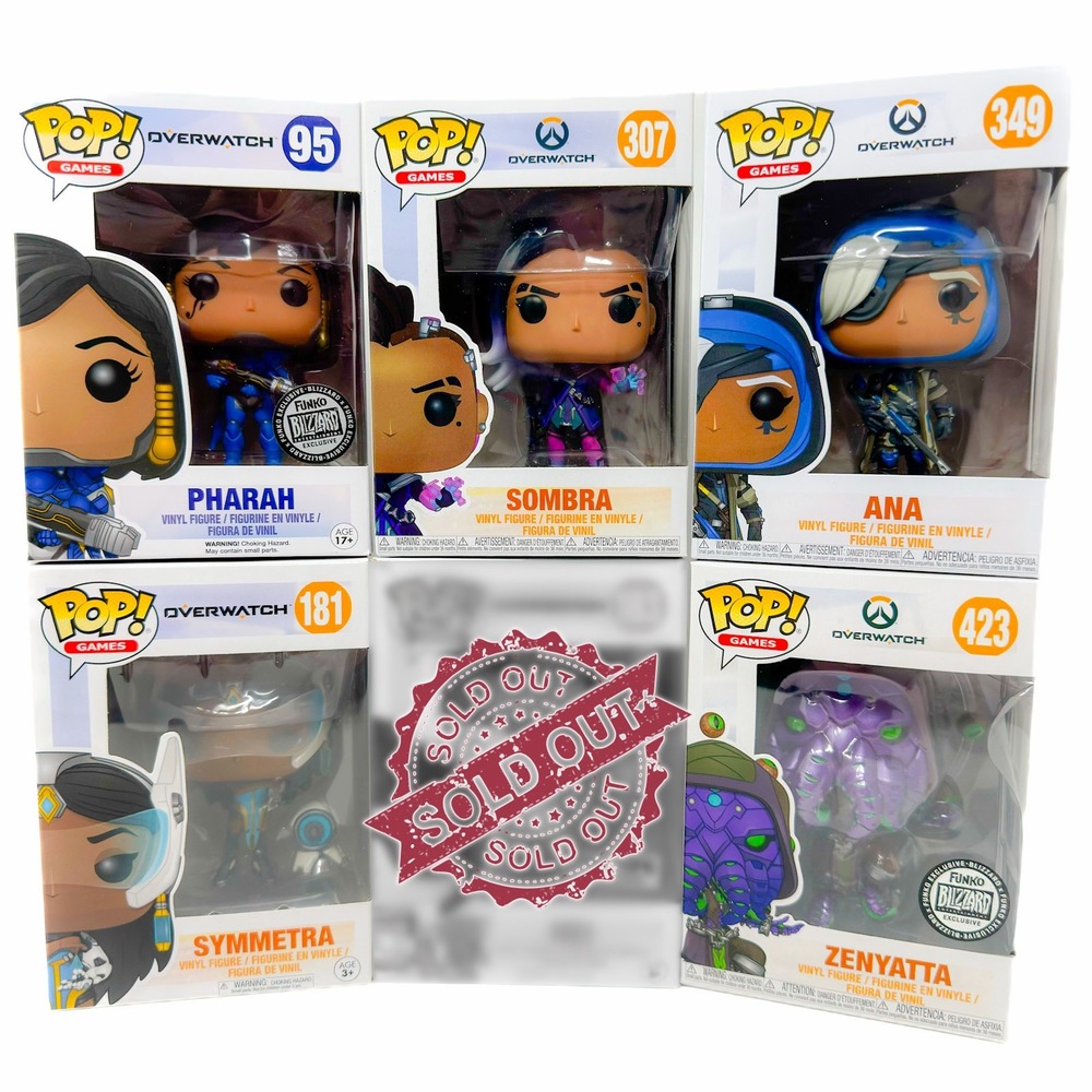 Funko Overwatch Pop Games Vinyl Figure Lot Pharah Sombra Ana Symmetra Zenyatta